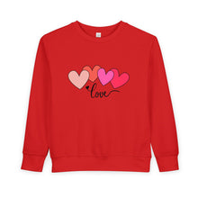 Load image into Gallery viewer, Toddler Sweatshirt — Pink Heart "Love" Pullover (Valentine’s Day Kids Gift) Family Matching