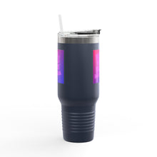 Load image into Gallery viewer, 40oz Insulated Travel Mug — 'Heels, Nails, Blade, Mascara' Neon Gradient