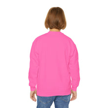 Load image into Gallery viewer, Youth Crewneck Sweatshirt — Pink Heart 'Love' Graphic Valentine's Pullover Family Matching