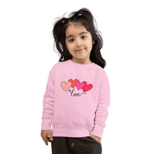 Load image into Gallery viewer, Toddler Sweatshirt — Pink Heart "Love" Pullover (Valentine’s Day Kids Gift) Family Matching