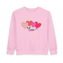 Load image into Gallery viewer, Toddler Sweatshirt — Pink Heart "Love" Pullover (Valentine’s Day Kids Gift) Family Matching