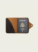 Load image into Gallery viewer, Leather Snap Passport Travel Wallet: Tan