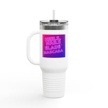 Load image into Gallery viewer, 40oz Insulated Travel Mug — 'Heels, Nails, Blade, Mascara' Neon Gradient