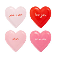 Load image into Gallery viewer, Conversation Heart Shaped Plate Set