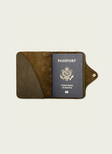 Load image into Gallery viewer, Leather Snap Passport Travel Wallet: Tan