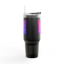 Load image into Gallery viewer, 40oz Insulated Travel Mug — 'Heels, Nails, Blade, Mascara' Neon Gradient