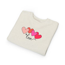Load image into Gallery viewer, Toddler Sweatshirt — Pink Heart "Love" Pullover (Valentine’s Day Kids Gift) Family Matching
