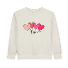 Load image into Gallery viewer, Toddler Sweatshirt — Pink Heart "Love" Pullover (Valentine’s Day Kids Gift) Family Matching
