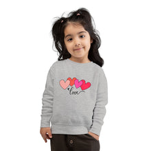 Load image into Gallery viewer, Toddler Sweatshirt — Pink Heart "Love" Pullover (Valentine’s Day Kids Gift) Family Matching
