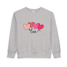 Load image into Gallery viewer, Toddler Sweatshirt — Pink Heart "Love" Pullover (Valentine’s Day Kids Gift) Family Matching
