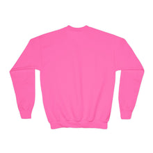 Load image into Gallery viewer, Youth Crewneck Sweatshirt — Pink Heart 'Love' Graphic Valentine's Pullover Family Matching
