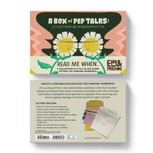 Load image into Gallery viewer, A Box of Pep Talks Fill in the Blank Read Me When Letters
