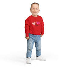 Load image into Gallery viewer, Toddler Sweatshirt — Pink Heart "Love" Pullover (Valentine’s Day Kids Gift) Family Matching

