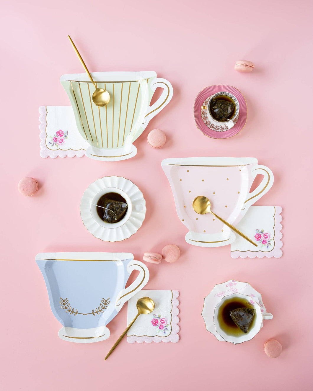 Tea Party Cup Shaped Paper Plate Set - 3 colors