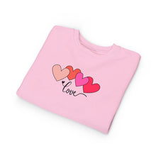 Load image into Gallery viewer, Toddler Sweatshirt — Pink Heart "Love" Pullover (Valentine’s Day Kids Gift) Family Matching

