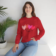 Load image into Gallery viewer, Love Hearts Crewneck Sweatshirt Valentine's Day
