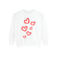 Load image into Gallery viewer, Embroidered Hearts Sweatshirt — Valentines Day Hearts Crewneck

