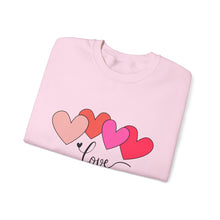 Load image into Gallery viewer, Love Hearts Crewneck Sweatshirt Valentine's Day
