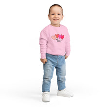 Load image into Gallery viewer, Toddler Sweatshirt — Pink Heart "Love" Pullover (Valentine’s Day Kids Gift) Family Matching
