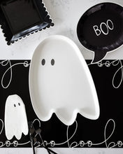 Load image into Gallery viewer, Halloween Hey Pumpkin Ghost Shaped Reusable Bamboo Tray
