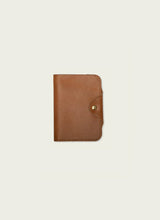 Load image into Gallery viewer, Leather Snap Passport Travel Wallet: Tan
