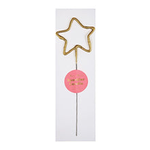 Load image into Gallery viewer, Meri Meri Gold Sparkler Number 0 to 9 Candles + Heart &amp; Star shaped options - Lemonade Party Box
