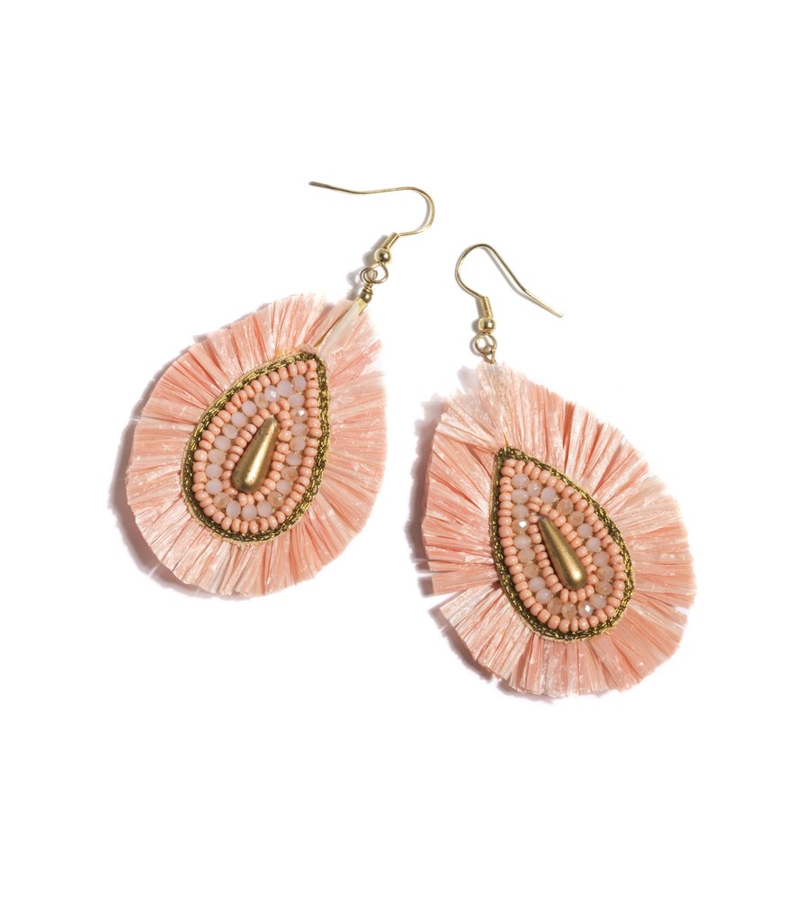 Della Earrings, Peach