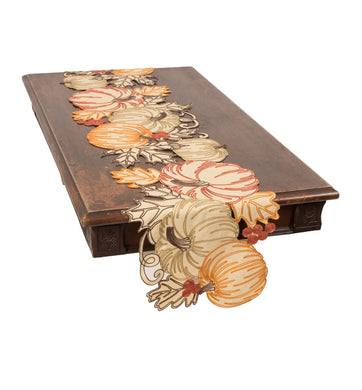 Pumpkin Party Embroidered Cutwork Table Runner - 16
