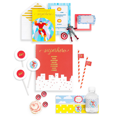 Superhero Mini Party Box - Themed Party Supplies - Lemonade Party Box