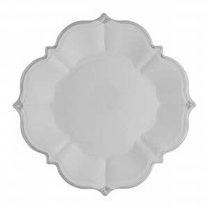 8 Gray With Silver Border Lunch Plates - Lemonade Party Box
