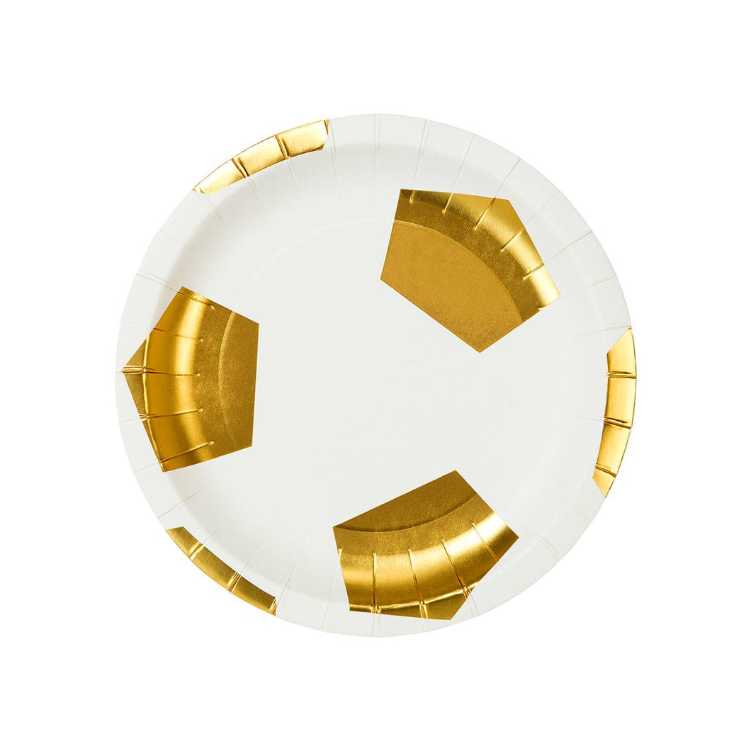 Party Champions Soccer Ball Shaped Plates - 12 Pack - Lemonade Party Box