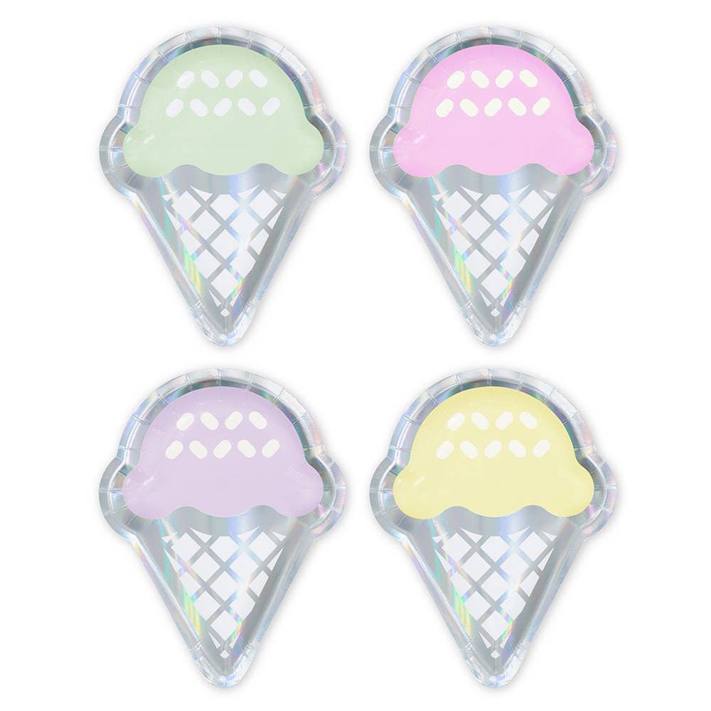 Small Ice Cream Cone Disposable Paper Party Plates