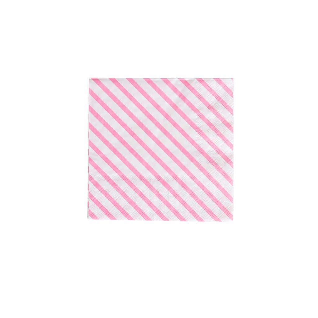 Oh Happy Day Blush Cocktail Napkins Stripes