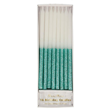 Meri Meri Green Glitter Dipped Candles - Lemonade Party Box