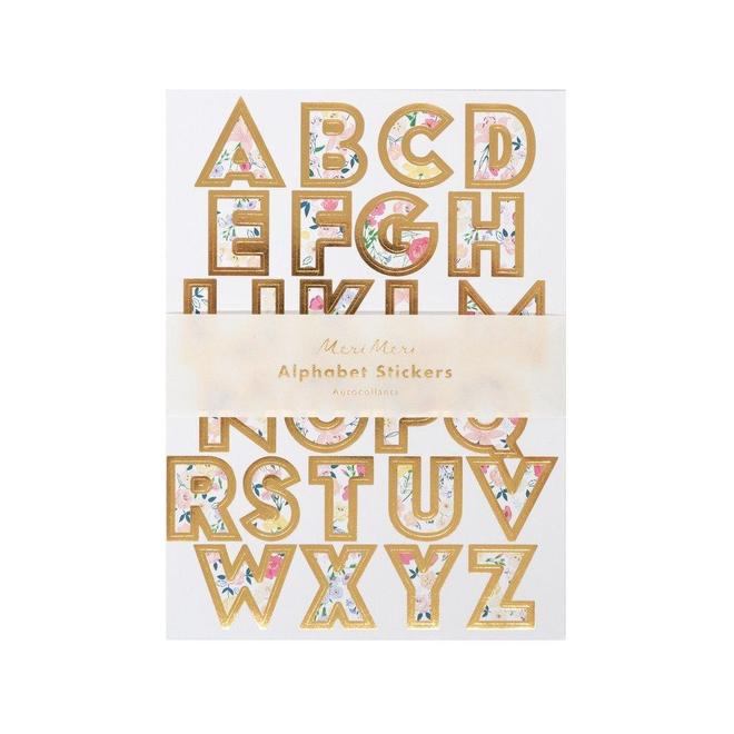 Meri Meri English Garden Alphabet Sticker Sheets (set of 10 sheets)