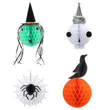 Load image into Gallery viewer, Meri Meri Vintage Halloween Honeycomb Heads (set of 4)

