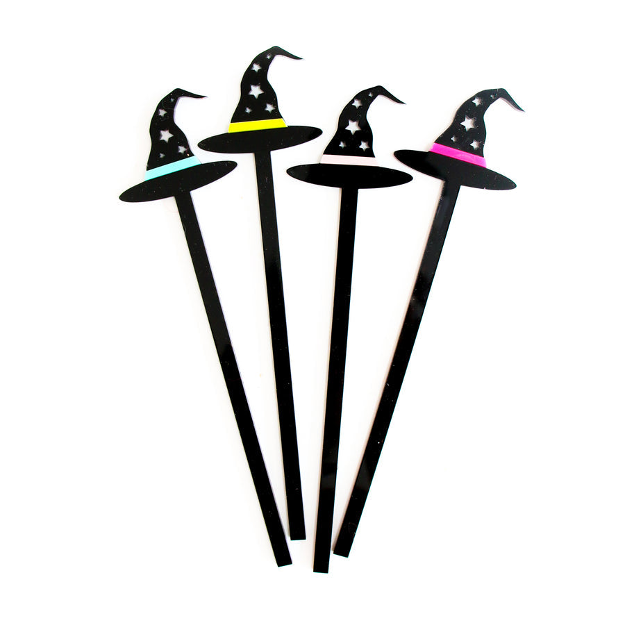 Acrylic Witch Hat Drink Stirrers