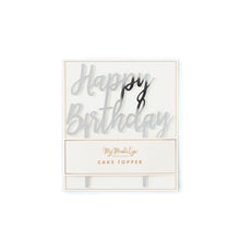 Load image into Gallery viewer, Happy Birthday Cake Topper - Silver (Acrylic)
