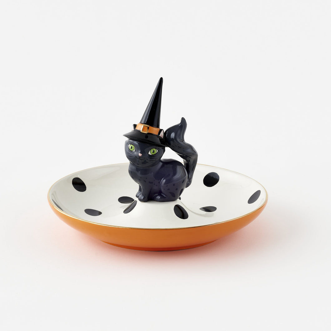 Halloween Cat in Hat Plate
