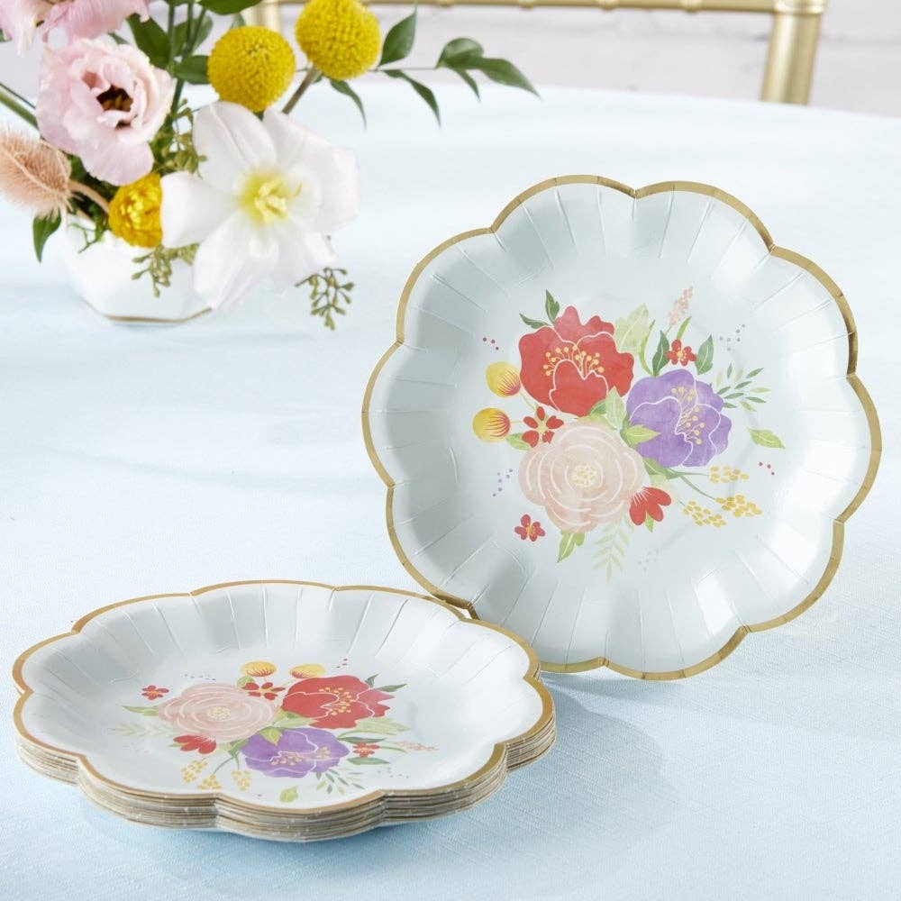 Garden Blooms 7 in. Premium Paper Plates (Set of 16)