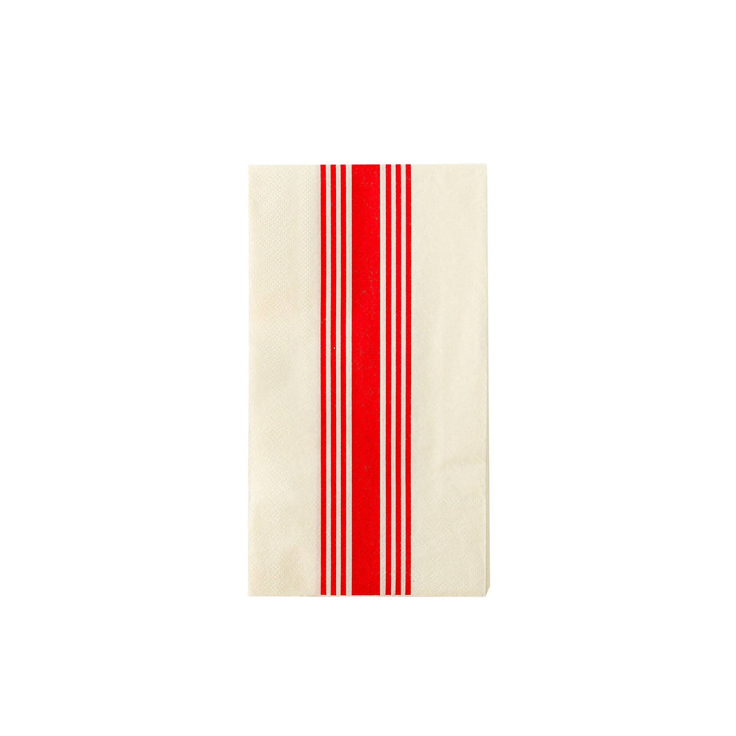 HAM839 - Hamptons Red Stripe Paper Guest Towel