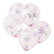 Load image into Gallery viewer, Floral Confetti Happy Birthday Balloons
