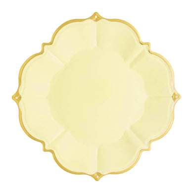 8 Gray Canary Yellow Lunch Plates - Lemonade Party Box