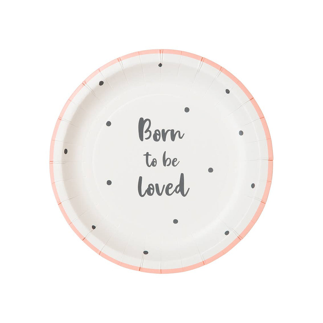 Born To Be Loved Pink Plates - Lemonade Party Box