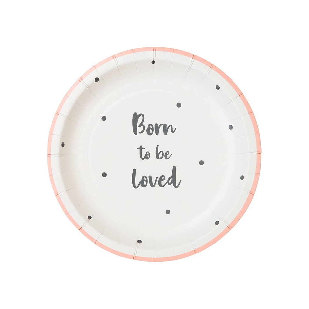 Born To Be Loved Pink Plates - Lemonade Party Box