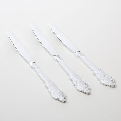 Venetian Design Silver Plastic Knives | 20 Knives - Lemonade Party Box