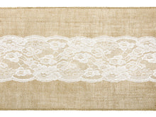 Load image into Gallery viewer, Beautiful Lace and Jute Table Runner
