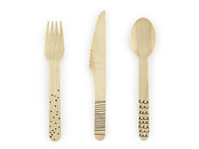 Load image into Gallery viewer, Black Wooden Cutlery Set
