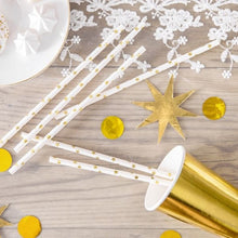 Load image into Gallery viewer, White &amp; Gold Paper Straws - Lemonade Party Box
