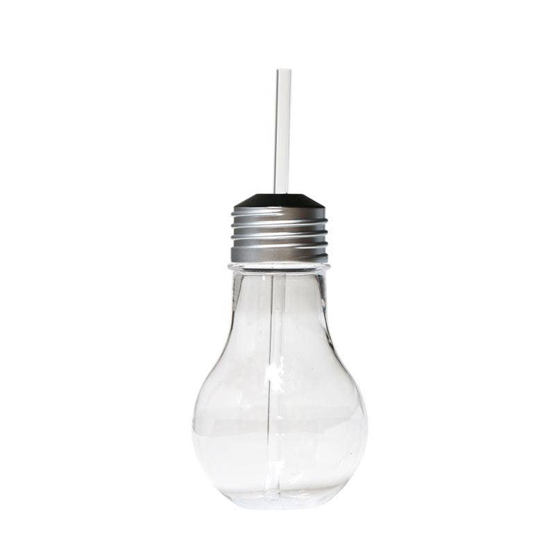 15 oz Light Bulb Cup With Straw - Silver - Lemonade Party Box